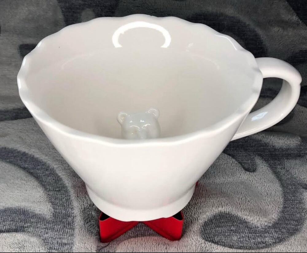 imm Living Inc White Mug Hidden Bear Animal Designer Ange-line Tetrault